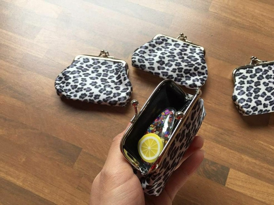 Adam Victor Leopard Mini Grain Coin Purse- Clasp Pouch Wallet Key Bags, Perfect Present For Women Girls Lovely Purses Wallets Buckle Party Favors | Coin Purses & Pouches