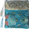 kilofly Kilofly 2 Pc Chinese Silk Brocade Padded Tassel Zipper Jewelry Bag Gift Pouch | Coin Purses & Pouches