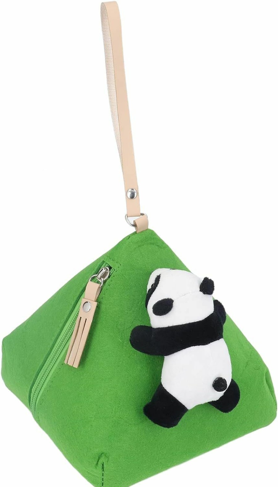 Yosoo Yosoo Triangle Purse, Soft Felt Zongzi Shape Key Bag, Panda Decoration, Large Internal Capacity Due To Its Triangular Shape | Coin Purses & Pouches