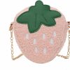 Lutoku 3D Cartoon Strawberry Plush Purse, Coin Wallets Cute Headset Bag And Hair Accessories Bag Fun Toy Key Gifts Goodie Bag With Lanyard | Coin Purses & Pouches