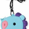 BT21 Bt21 Baby Series Mang Character Small Coin Purse Pouch Id Card Wallet With Lanyard, Blue/Purple | Coin Purses & Pouches