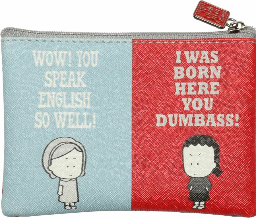 Angry Little Girls Angry Little Girls \"Wow You Speak English So Well\" Coin Bag | Coin Purses & Pouches