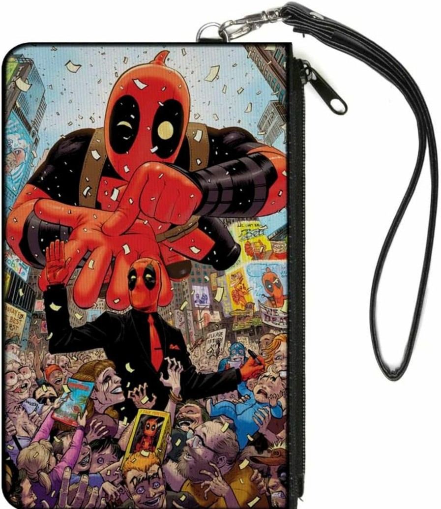 Buckle-Down Buckle-Down Buckle-Down Zip Wallet Deadpool Large Accessory, Deadpool, 8" X 5" | Coin Purses & Pouches