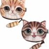 Finyoffiy Finyoffiy 2 Pcs Cat Face Coin Purse Cute Animal Zipper Plush Wallet Small Coin Pouch Cosmetic Bag For Women Gift Bag (Grey) | Coin Purses & Pouches