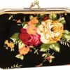 CONCISE Coin Purse Vintage Bag Lock Wallet Buckle Kiss Lock Change Purse Leather Coin Purse Change Holder Wallet Coin1 (Pink Flower) | Coin Purses & Pouches