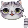 mosstyus Cute 3D Plush Cat Face Coin Purse Kitty Money Bag Pouch Wallet Storage Cosmetic Makeup Case With Cat Tail Zipper, Yellow | Coin Purses & Pouches