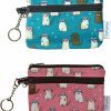 Tainada Tainada Women Coin Purse Change Wallet Coin Mini Pouch With Key Ring Chain 2 Pcs Set (Cats Pattern (Pink + Turquoise)) | Coin Purses & Pouches