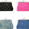 Honbay Honbay 4Pcs Denim Star Coin Purse Kiss Lock Change Purse Vintage Trinkets Pouch Small Women Wallet Clutch Purse | Coin Purses & Pouches