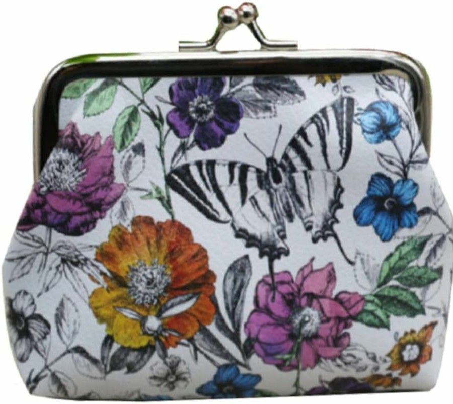 Adam Victor Adam Victor Butterflies Pattern Coin Purse- Mini Clasp Pouch Key Bags Money Bag/Butterfly Wallet, Perfect Gifts For Girls Kids Purses Wallets Party Favors(4 X 4.8 Inches) | Coin Purses & Pouches