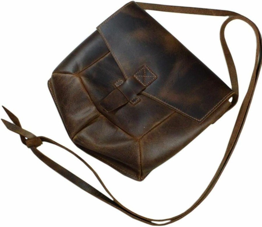 Hide & Drink Hide & Drink, Prisma-Shaped Shoulder Bag, Vintage Purse, Messenger And Crossbody Bag, Full Grain Leather, Handmade | Coin Purses & Pouches