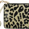 AnnabelZ Annabelz Coin Purse Change Wallet Pouch Bling Card Holder With Key Chain Zip (A Gold Leopard) | Coin Purses & Pouches