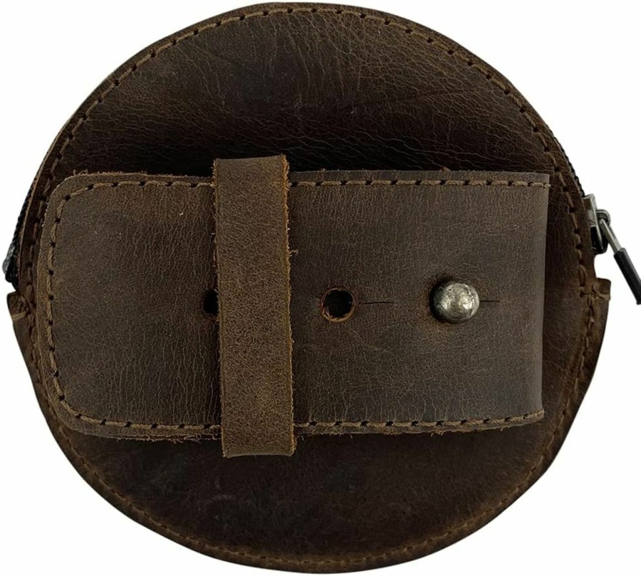 Hide & Drink Hide & Drink, Bracelet Coin Pouch Handmade From Full Grain Leather - Wrist Purse, Carry And Store Money, Coins, Change, Bills, Small Personal Items - With Zipper And 3 Adjustable Holes - Bourbon Brown | Coin Purses & Pouches