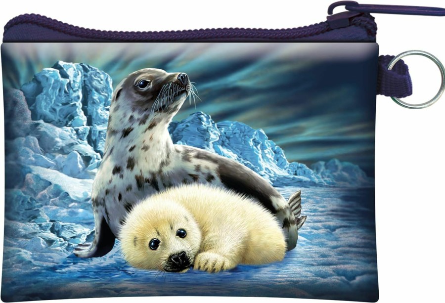 Deluxebase 3D Livelife Coin Purse - Harp Seals From Deluxebase. Lenticular 3D Ocean Purse. Cash, Coin And Card Holder With Secure Zipper Featuring Artwork Licensed From Renowned Steven Michael Gardner | Coin Purses & Pouches