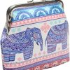 POPUCT Women'S Retro Elephant Pattern Buckle Coin Purse Kiss Lock Wallet(C) | Coin Purses & Pouches