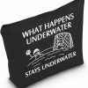 POFULL Pofull Water Polo Gifts Water Polo Player Gift What Happens Underwater Stays Underwater Cosmetic Bag (Stays Underwater Bag) | Coin Purses & Pouches