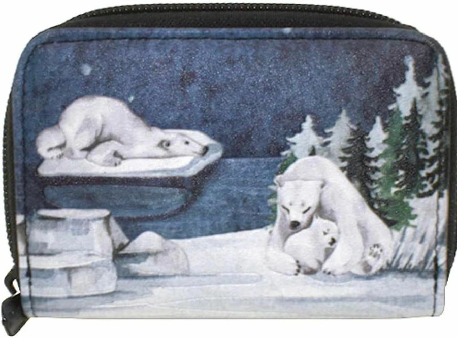 Shag Wear Shag Wear Polar Bear Scene Animal Change Purse For Women Vegan Faux Leather Starlight Blue | Coin Purses & Pouches