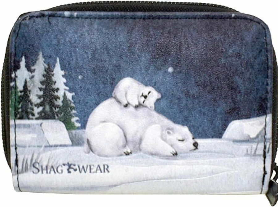 Shag Wear Shag Wear Polar Bear Scene Animal Change Purse For Women Vegan Faux Leather Starlight Blue | Coin Purses & Pouches