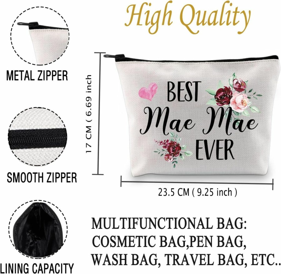 JXGZSO Jxgzso Mae Mae Gifts Best Mae Mae Ever Makeup Bag Mother'S Day Gift For Mom Grandma Grandmother (Best Mae Mae Ever Bag) | Coin Purses & Pouches