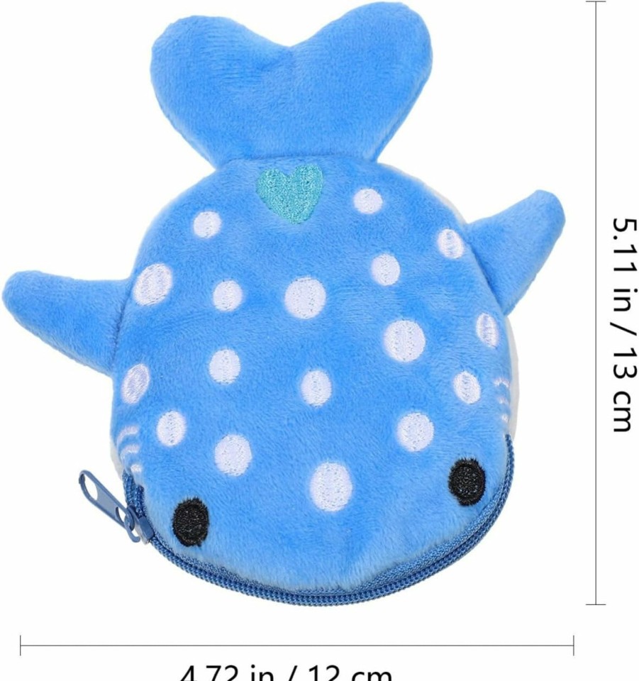 Abaodam Abaodam 2 Pcs Whale Shark Coin Purse Plush Cartoon Change Purses With Zipper Small Wallet For Women Girls | Coin Purses & Pouches