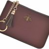 AnnabelZ Annabelz Coin Purse Change Wallet Pouch Leather Card Holder With Key Chain Tassel Zip(Black) | Coin Purses & Pouches