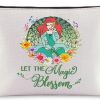 WZMPA Wzmpa Princess Ariel Cosmetic Bag Mermaid Ariel Fans Gifts Let The Magic Bloom Ariel Makeup Zipper Pouch Bag Mermaid Princess Ariel Merchandise (Ariel -Bloom) | Coin Purses & Pouches