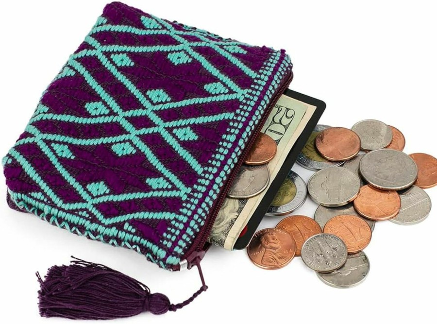 Ketzaly Ketzaly Coin Pouch: 100% Cotton Coin Purse For Women | Cute Change Purse With Vibrant Colors | Small Zipper Pouch Handmade By Mexican Artisans | Wallet Purse For Women | Coin Purses & Pouches