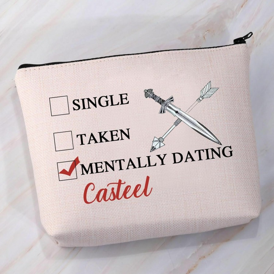 VAMSII Vamsii Fbaa Book Bag Reader Gift Single Taken Mentally Dating Casteel Zipper Pouch Casteel Bookish Gift (Casteel Makeup Bag) | Coin Purses & Pouches