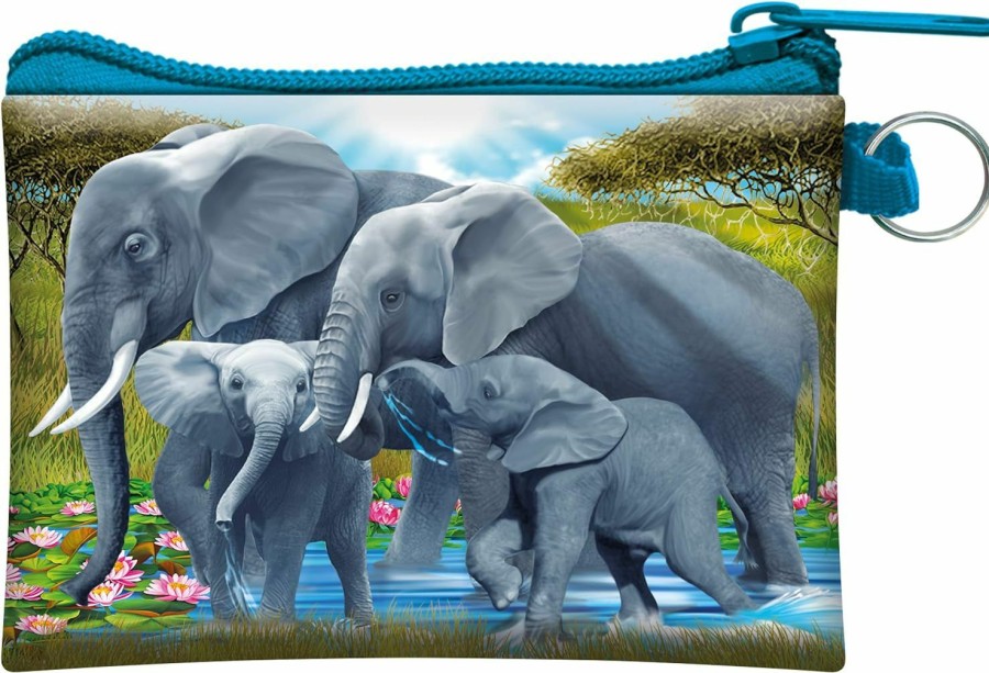 Deluxebase 3D Livelife Coin Purse - Pachyderm Pals From Deluxebase. Lenticular 3D Elephant Purse. Cash, Coin And Card Holder With Secure Zipper Featuring Artwork Licensed From Renowned Michael Searle | Coin Purses & Pouches