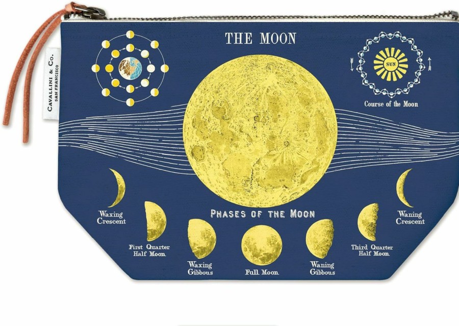 Cavallini Papers & Co. Cavallini Papers & Co. Moon Chart Vintage Pouch, Multi | Coin Purses & Pouches