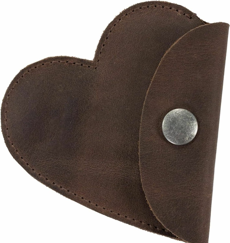 Heather's Heather'S, Heart Shape Coin Purse Handmade From Full Grain Leather (Sangria) | Coin Purses & Pouches