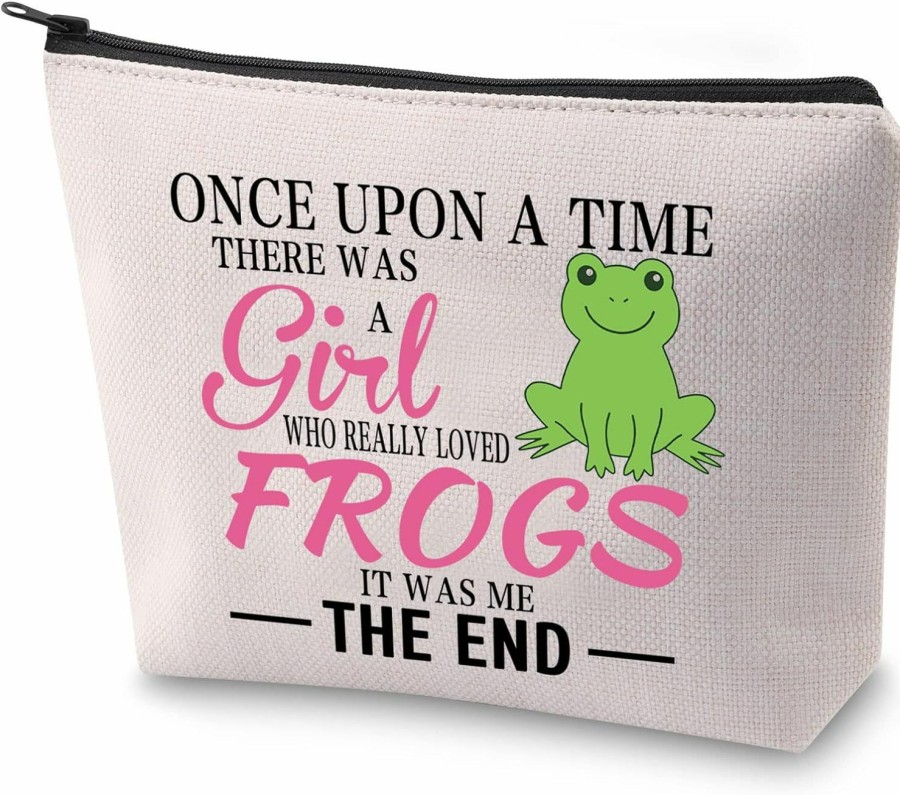 ZJXHPO Zjxhpo Funny Frog Lover Gift There Was A Who Really Loved Frogs Novelty Frog Themed Zipper Pouch Makeup Bag (Once-Frog) | Coin Purses & Pouches