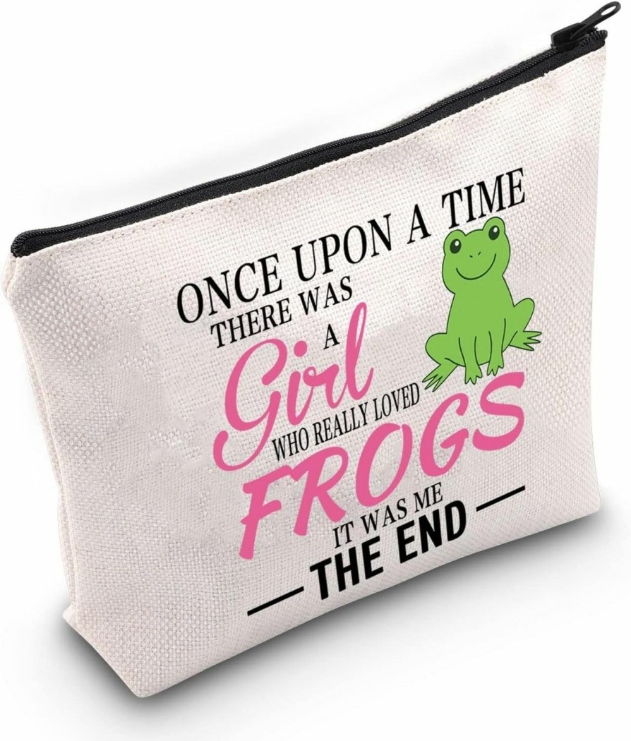 ZJXHPO Zjxhpo Funny Frog Lover Gift There Was A Who Really Loved Frogs Novelty Frog Themed Zipper Pouch Makeup Bag (Once-Frog) | Coin Purses & Pouches