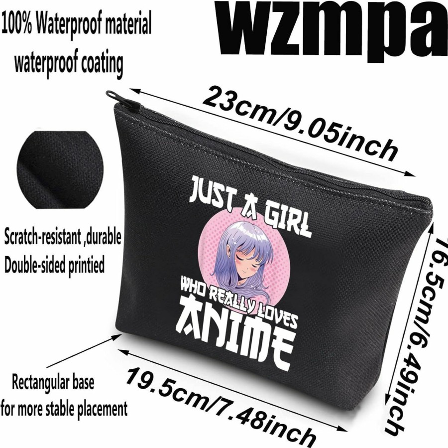 WZMPA Wzmpa Anime Cosplay Cosmetic Bag Anime Fans Gift Just A Girl Who Really Loves Anime Makeup Zipper Pouch Bag Anime Girls Teenagers Merchandise (Really Loves Anime) | Coin Purses & Pouches