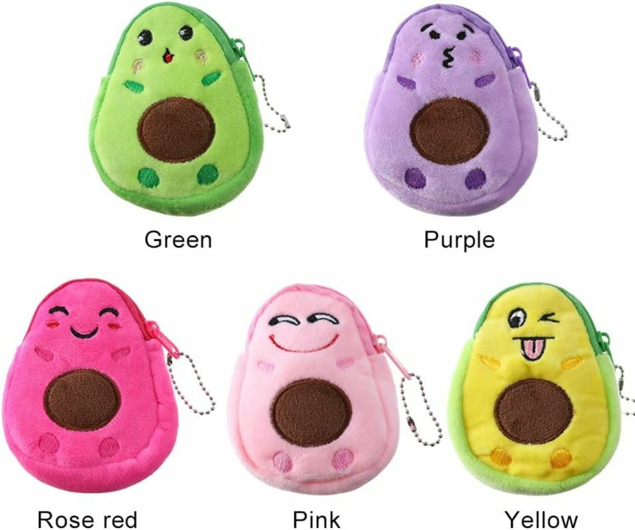 generic Plush Purses Fashion Children Small Coin Purse Cute Avocado Plush Purses Kids Key Case Bag Money Pouch For Women Boys Girls Mini Handbag(Green) (Amx3Q078Adus) | Coin Purses & Pouches