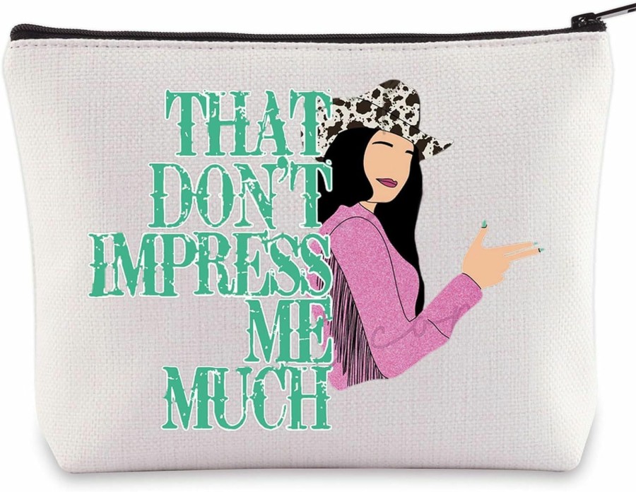 WZMPA Wzmpa Singer Fans Cosmetic Bag Country Music Singer Gifts That Don'T Impress Me Much Makeup Zipper Pouch Bag Singer Merchandise (Impress Me) | Coin Purses & Pouches