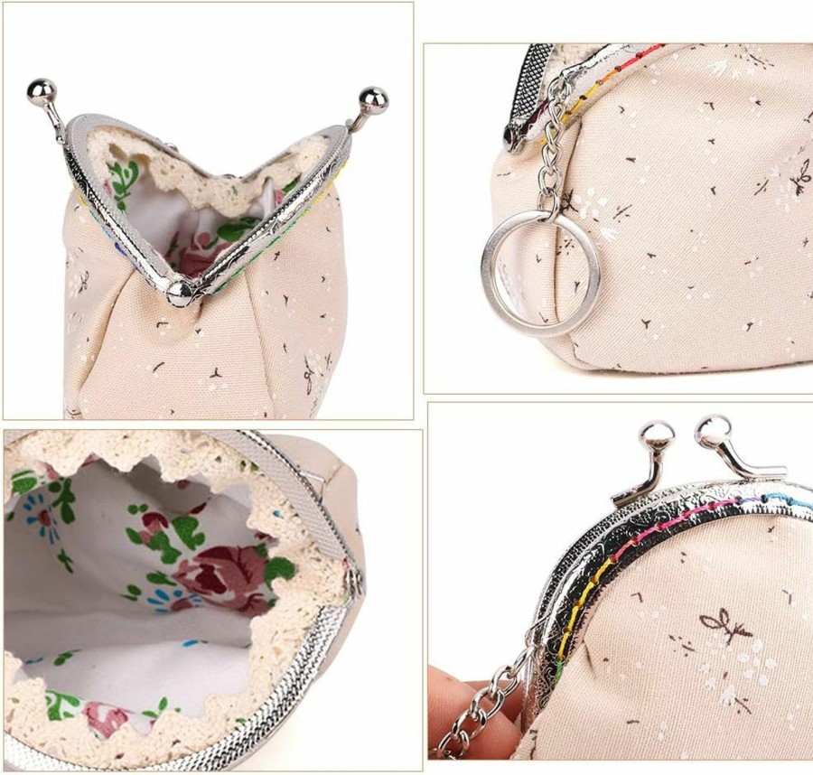 Oyachic Oyachic Mini Coin Purse Vintage Change Purse Clutch Wallet Kiss Lock Pouch With Clasp Closure Gift For Girl Women | Coin Purses & Pouches