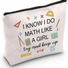 JXGZSO Jxgzso Math Lover Gift Funny Math Teacher Makeup Bag Math Geek Gift I Know I Do Math Like A G Try To Keep Up Cosmetics Bag (Math Like Bag) | Coin Purses & Pouches