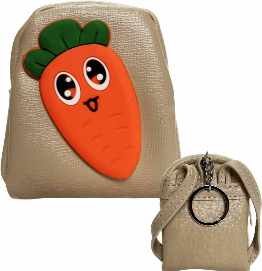 Generic Carrot Style Mini Backpack Style Coin Purse With Key Chain Pouch Cash Bag Small Wallet Bag Pendant Birthday Gift For Women Smigo | Coin Purses & Pouches