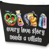 WZMPA Wzmpa Evil Queen Cosmetic Makeup Bag Halloween Villain Inspired Gift Every Love Story Needs A Villain Zipper Pouch Bag For Women Girls (Every Love Story) | Coin Purses & Pouches