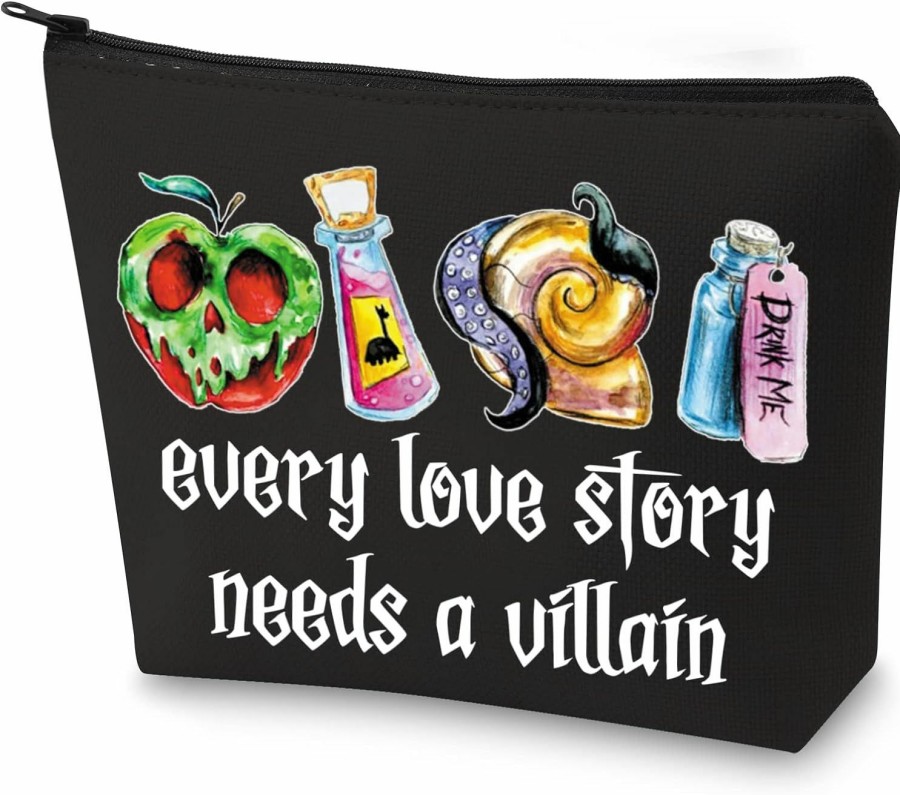 WZMPA Wzmpa Evil Queen Cosmetic Makeup Bag Halloween Villain Inspired Gift Every Love Story Needs A Villain Zipper Pouch Bag For Women Girls (Every Love Story) | Coin Purses & Pouches