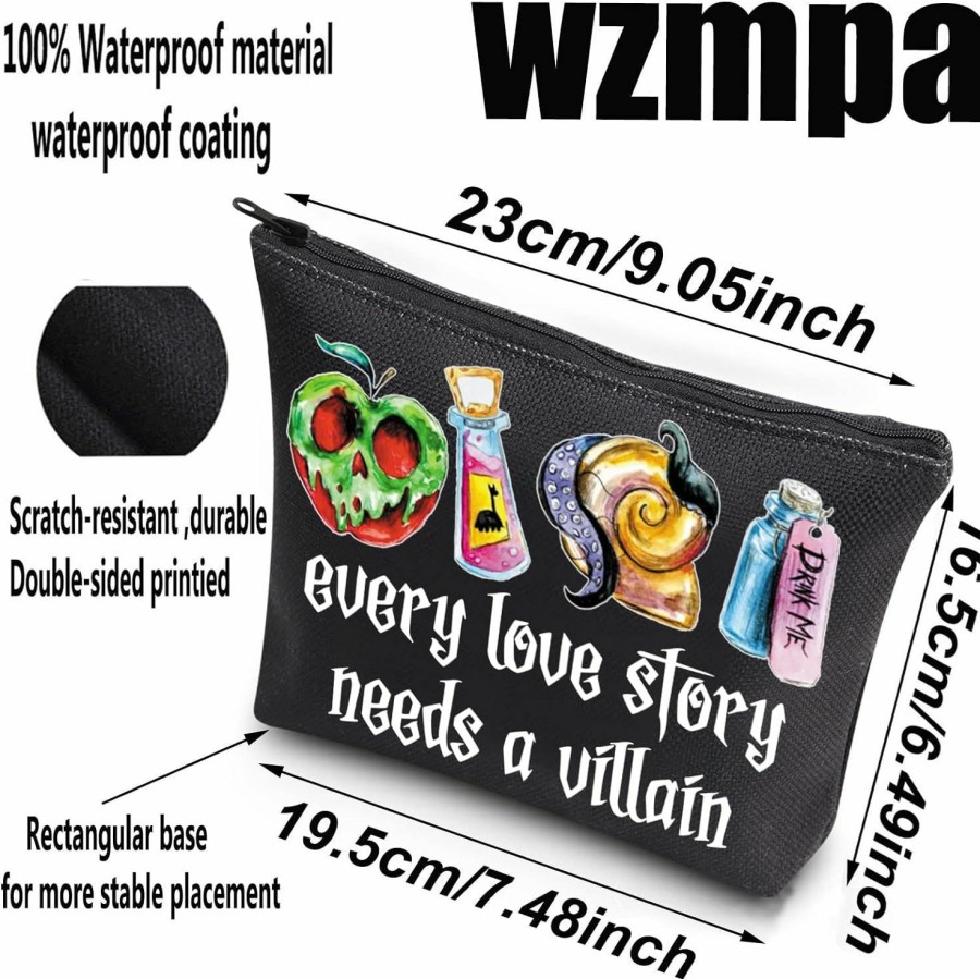 WZMPA Wzmpa Evil Queen Cosmetic Makeup Bag Halloween Villain Inspired Gift Every Love Story Needs A Villain Zipper Pouch Bag For Women Girls (Every Love Story) | Coin Purses & Pouches