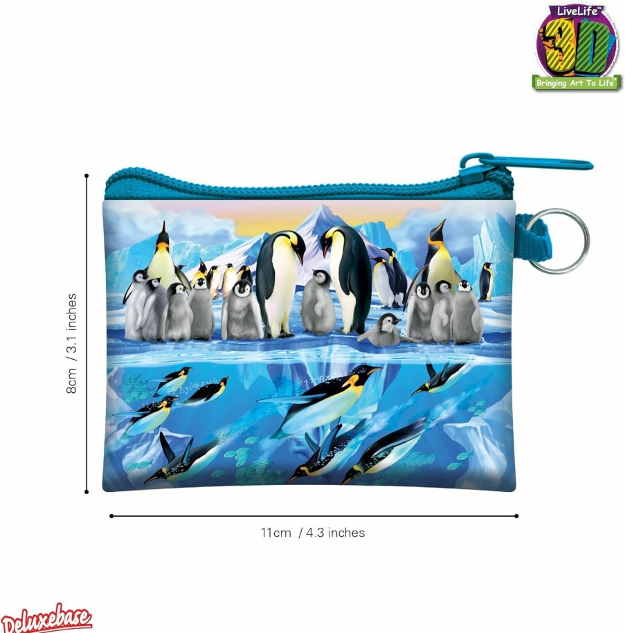 3D Live Life 3D Livelife Coin Purse - Penguin Plunge From Deluxebase. Lenticular 3D Penguin Purse. Cash, Coin And Card Holder With Secure Zipper Featuring Artwork Licensed From Renowned Michael Searle | Coin Purses & Pouches