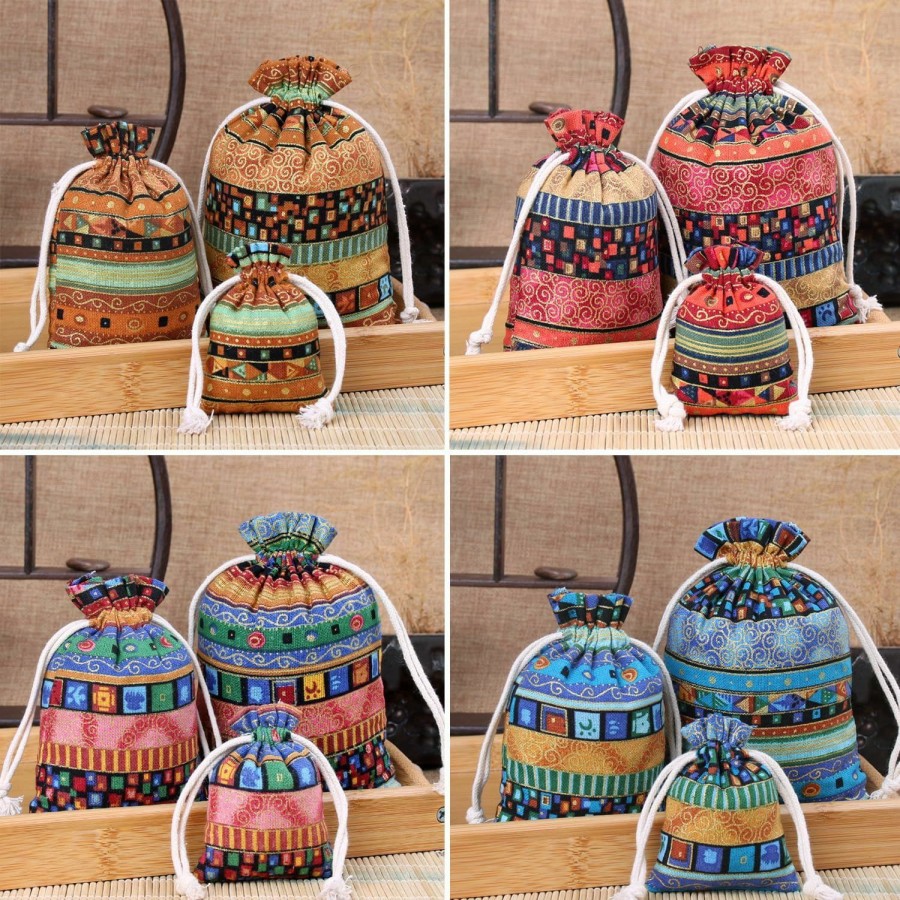 BRTOO Brtoo 12Pcs National Style Small Coin Purses Pouches Change Purse Drawstring Bags | Silk Pouch Bag | Mini Coin Holder For Women And Men | Coin Purses & Pouches