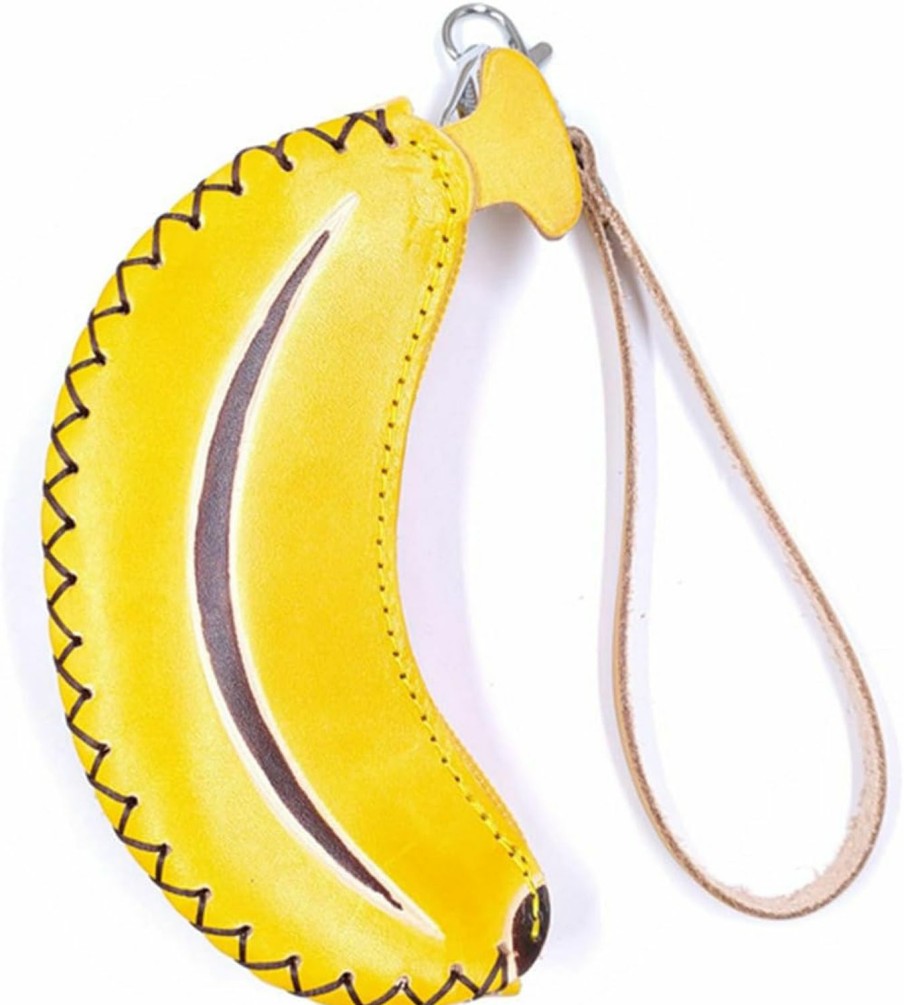 MUZZIOU Muzziou 3D Cartoon Banana Leather Coin Pouch, 1 Pcs Fruit Pattern Leather Wallet Handmade Coin Purse, Fruit Purse For Thanksgiving Christmas Birthday Gift | Coin Purses & Pouches