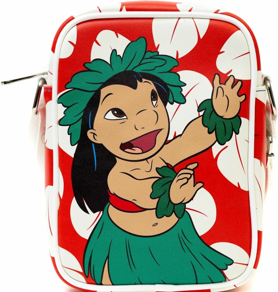 Buckle-Down Disney Bag And Wallet Combo, Lilo And Stitch Lilo Hula Pose And Dress Print Red, Vegan Leather | Coin Purses & Pouches