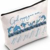 WZMPA Wzmpa Dolphin Cosmetic Makeup Bag Dolphin Lover Gifts God Says You Are Unique Special Lovely Precious Strong Dolphin Zipper Pouch Bag For Women Girls (God Says Dolphin) | Coin Purses & Pouches