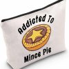 MNIGIU Mnigiu Mince Pie Lover Gift Funny Mince Pie Cosmetic Bag Addicted To Mince Pie Christmas Mince Pie Gift | Coin Purses & Pouches