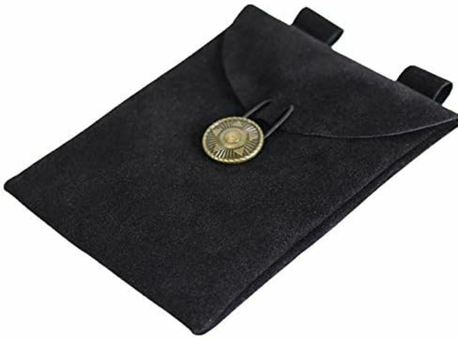 Generic Usa Trade Online Medieval Leather Coin Pouch - Renaissance Sword Belt Coin Purse - Belt Pouch Costume Bag (Black) | Coin Purses & Pouches