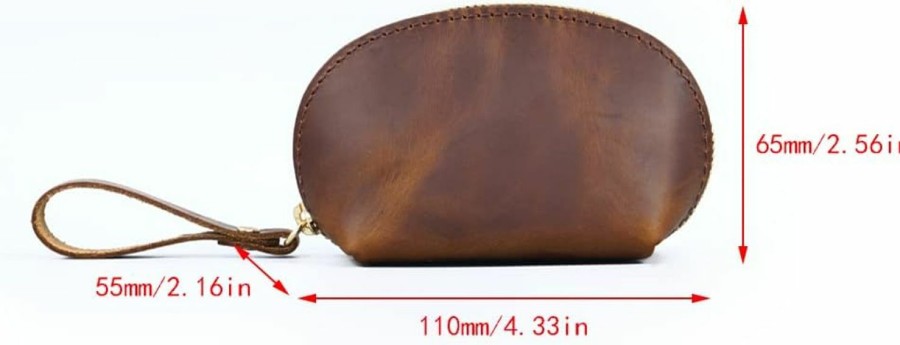 Wugebud Wugebud 1 Pcs Leather Mini Medieval Coin Pouch, Coin Organizer, Change Holder, Cute Genuine Leather Coin Purse,Leather Zipper Pouch For Men & Women | Coin Purses & Pouches