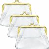 Weewooday 3 Pieces Clear Coin Purse Small Clear Wallet For Women Transparent Change Purse Kiss Lock Plastic Pvc Coin Wallet | Coin Purses & Pouches